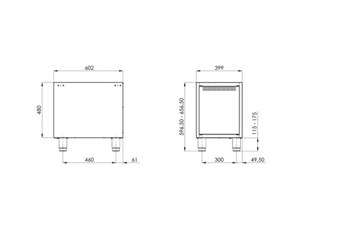 Mått öppet stativ P-740